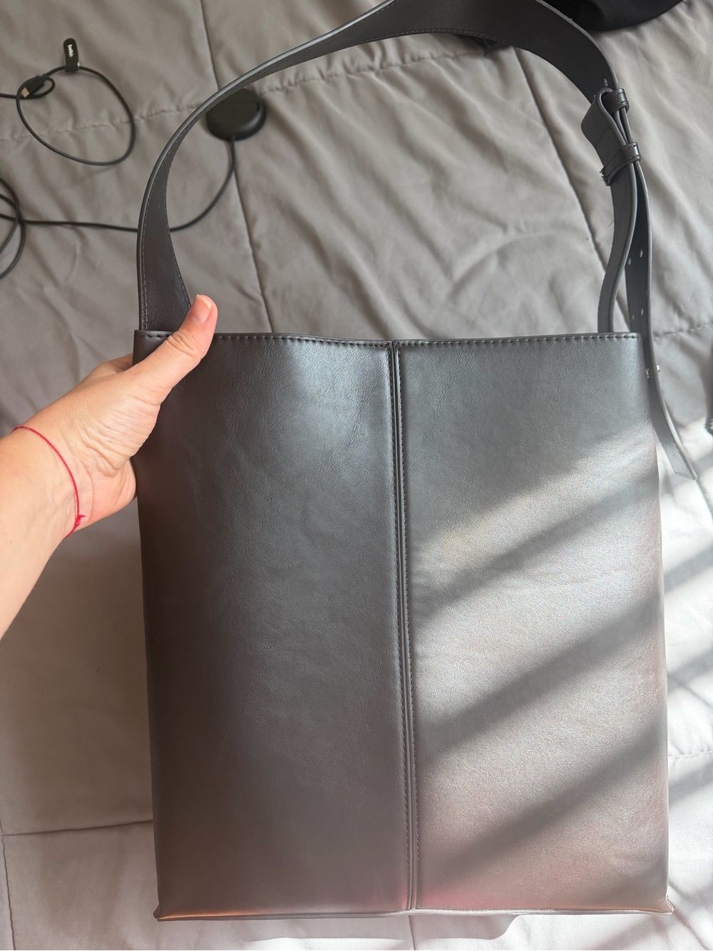 Mango Structured Leather-Effect Tote - Picture 9 of 15